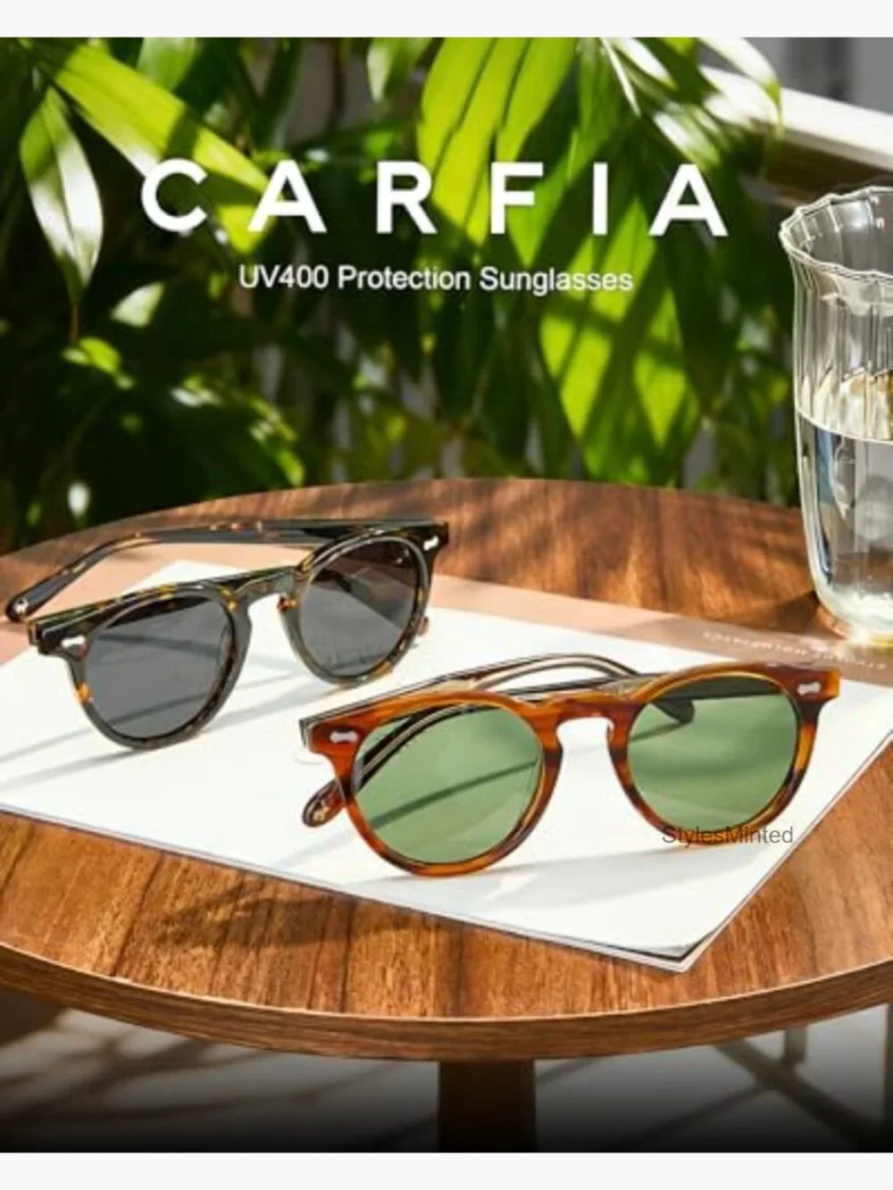 Retro Acetate Polarized Sunglasses with Gold Filigree